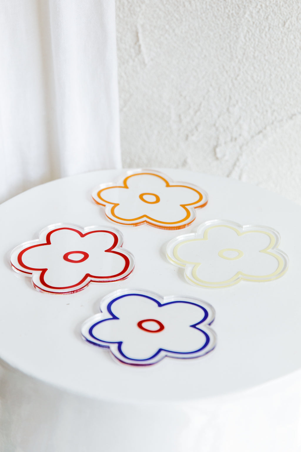 Flower Feeling 4pc Acrylic Coaster Set by Selfie Leslie Australia