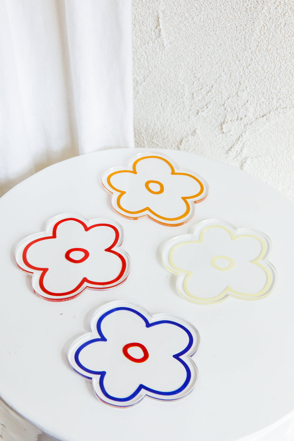 Flower Feeling 4pc Acrylic Coaster Set by Selfie Leslie Australia