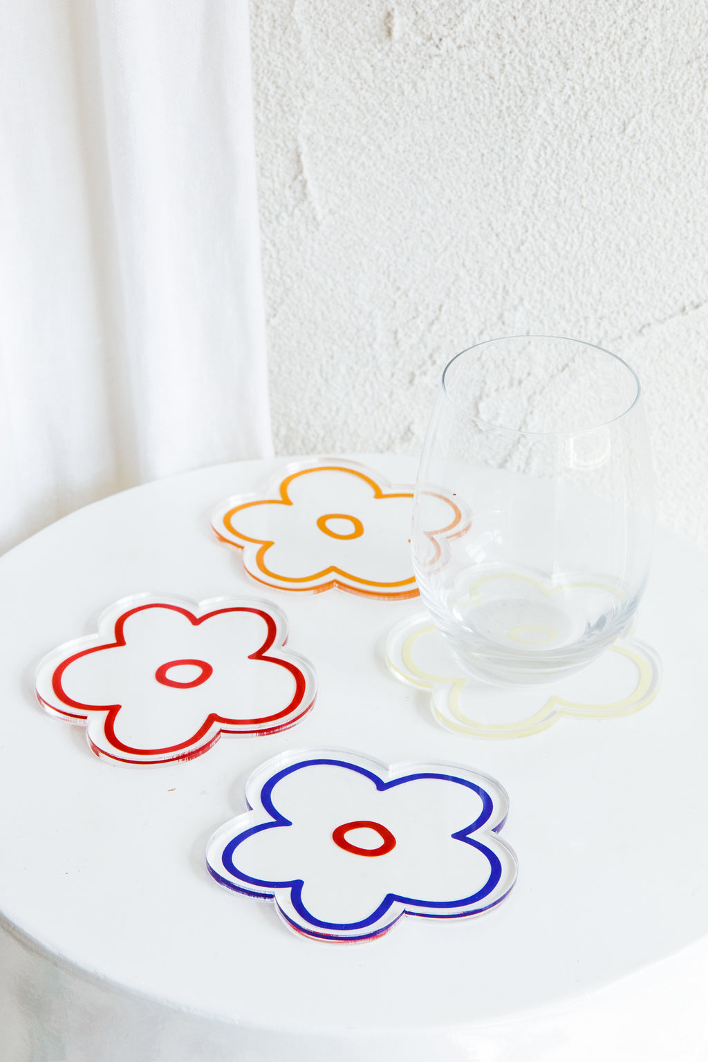 Flower Feeling 4pc Acrylic Coaster Set by Selfie Leslie Australia