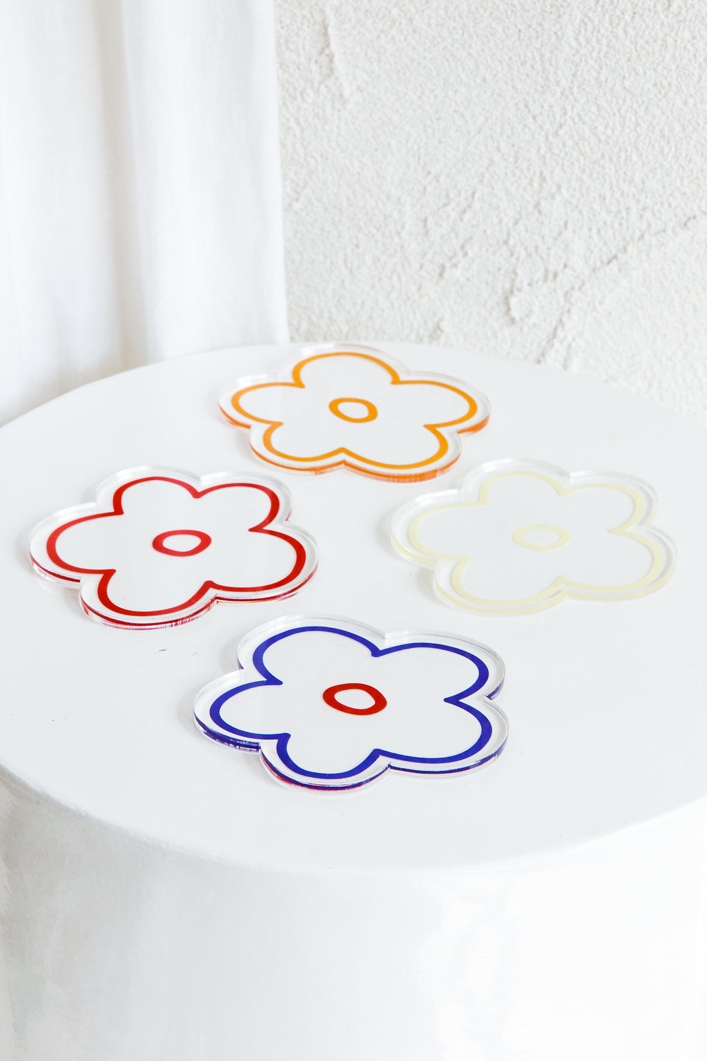 Flower Feeling 4pc Acrylic Coaster Set by Selfie Leslie Australia