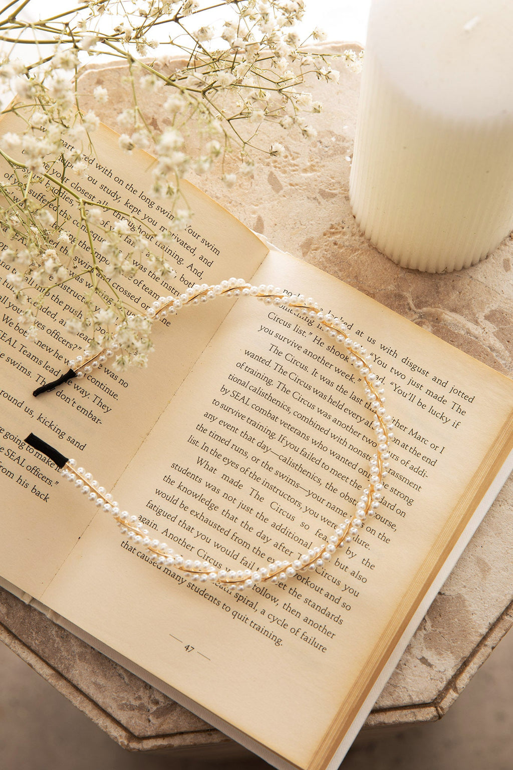 Odette Twisted Pearl Headband Gold by Selfie Leslie