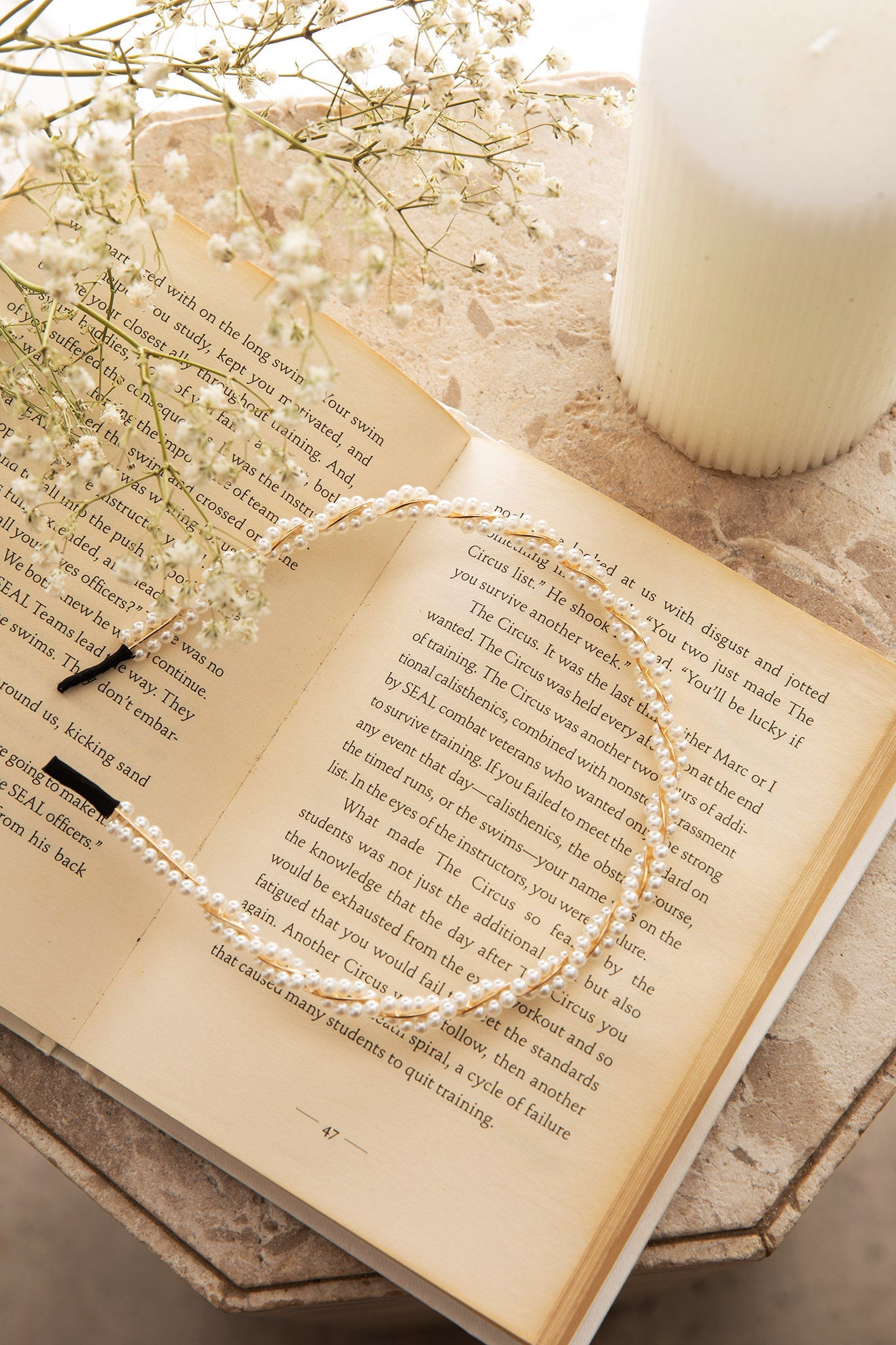 Odette Twisted Pearl Headband Gold by Selfie Leslie