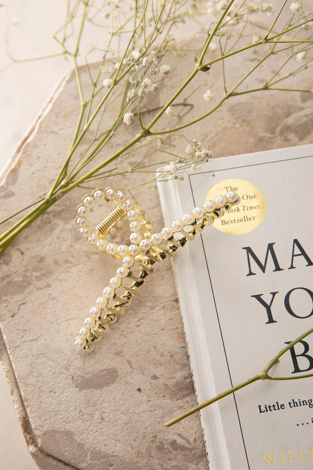 Madison Pearl Hair Clip Gold by Selfie Leslie