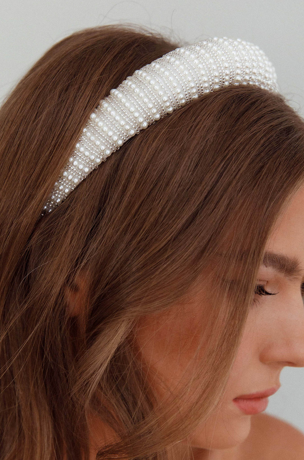 Nevaeh Wide Pearl Headband White by Selfie Leslie Australia