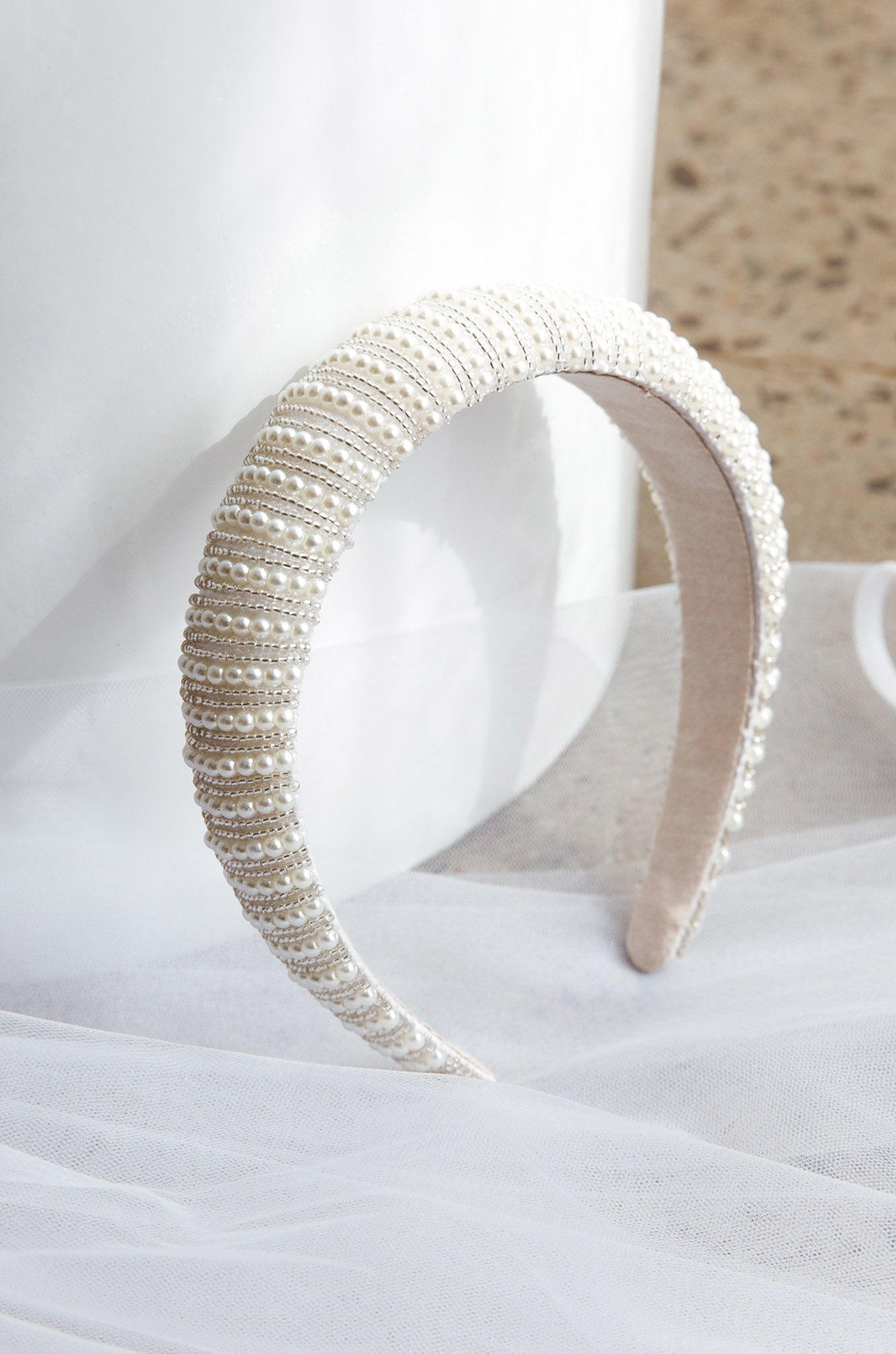 Nevaeh Wide Pearl Headband White by Selfie Leslie Australia