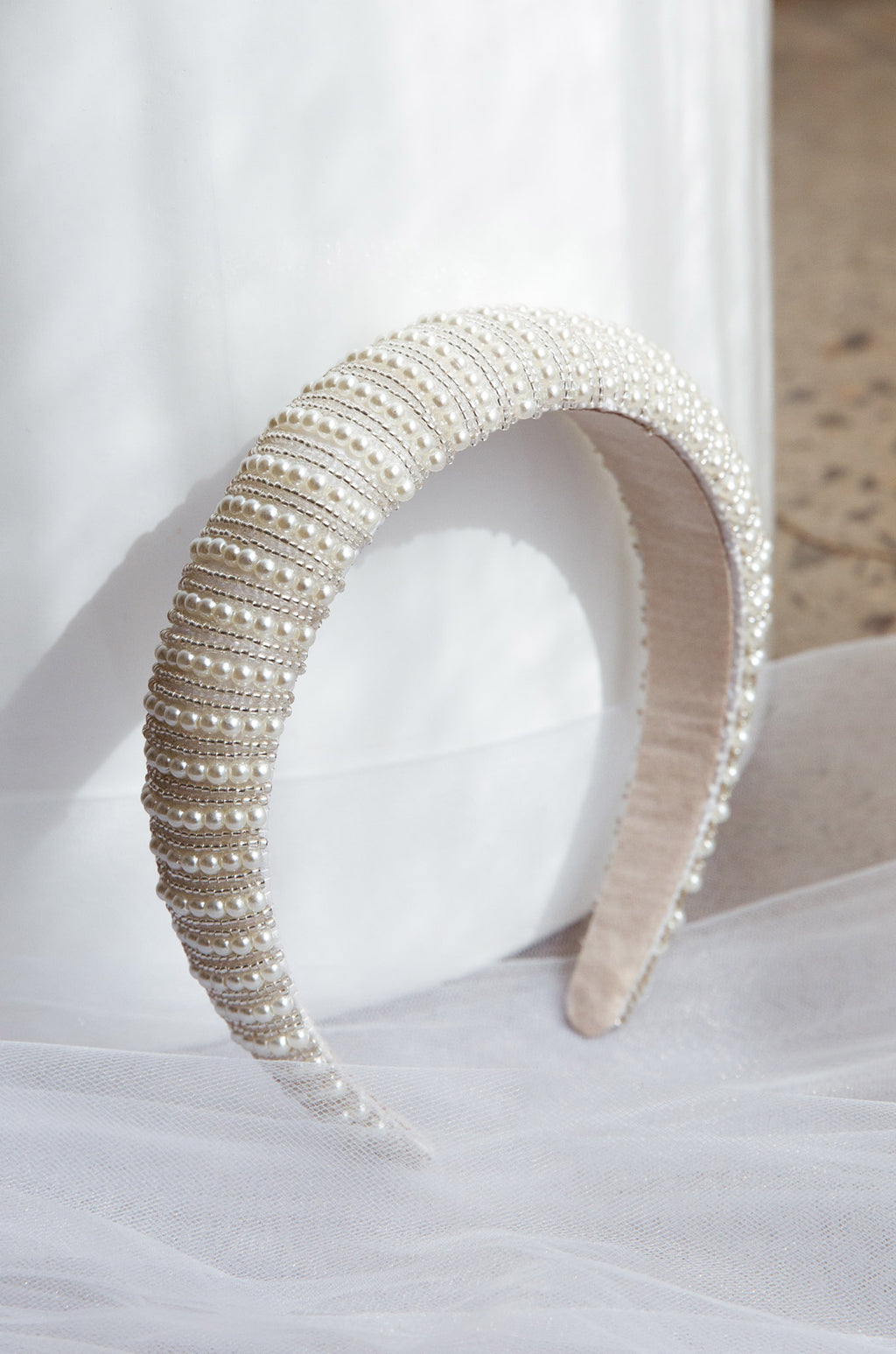 Nevaeh Wide Pearl Headband White by Selfie Leslie Australia