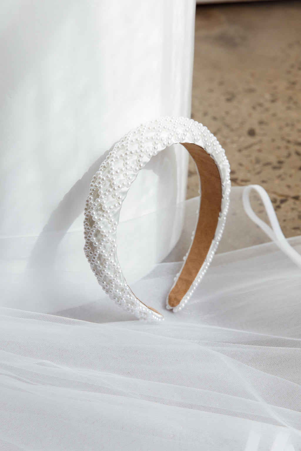 Suede Pearl Headband White by Selfie Leslie Australia