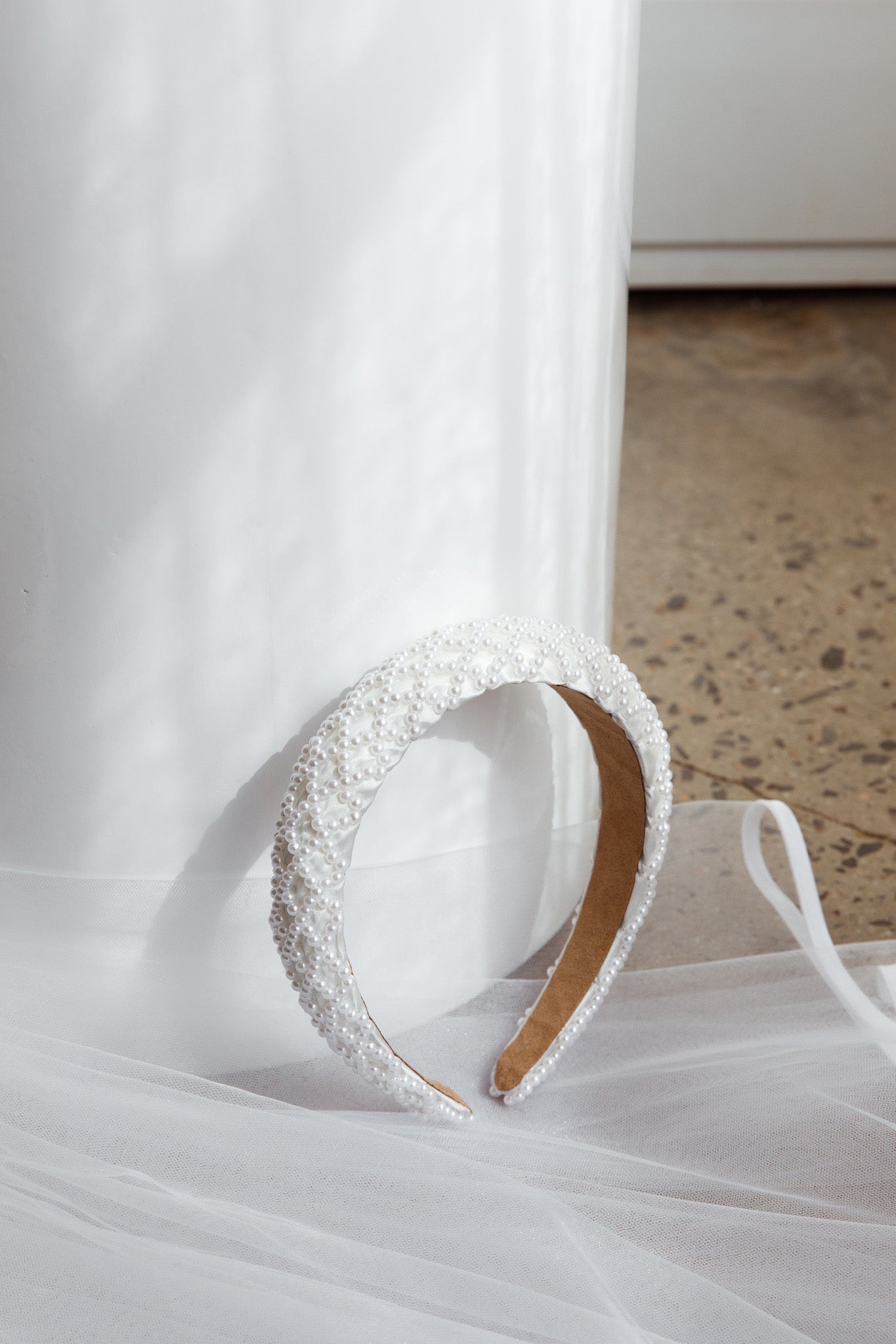 Suede Pearl Headband White by Selfie Leslie Australia