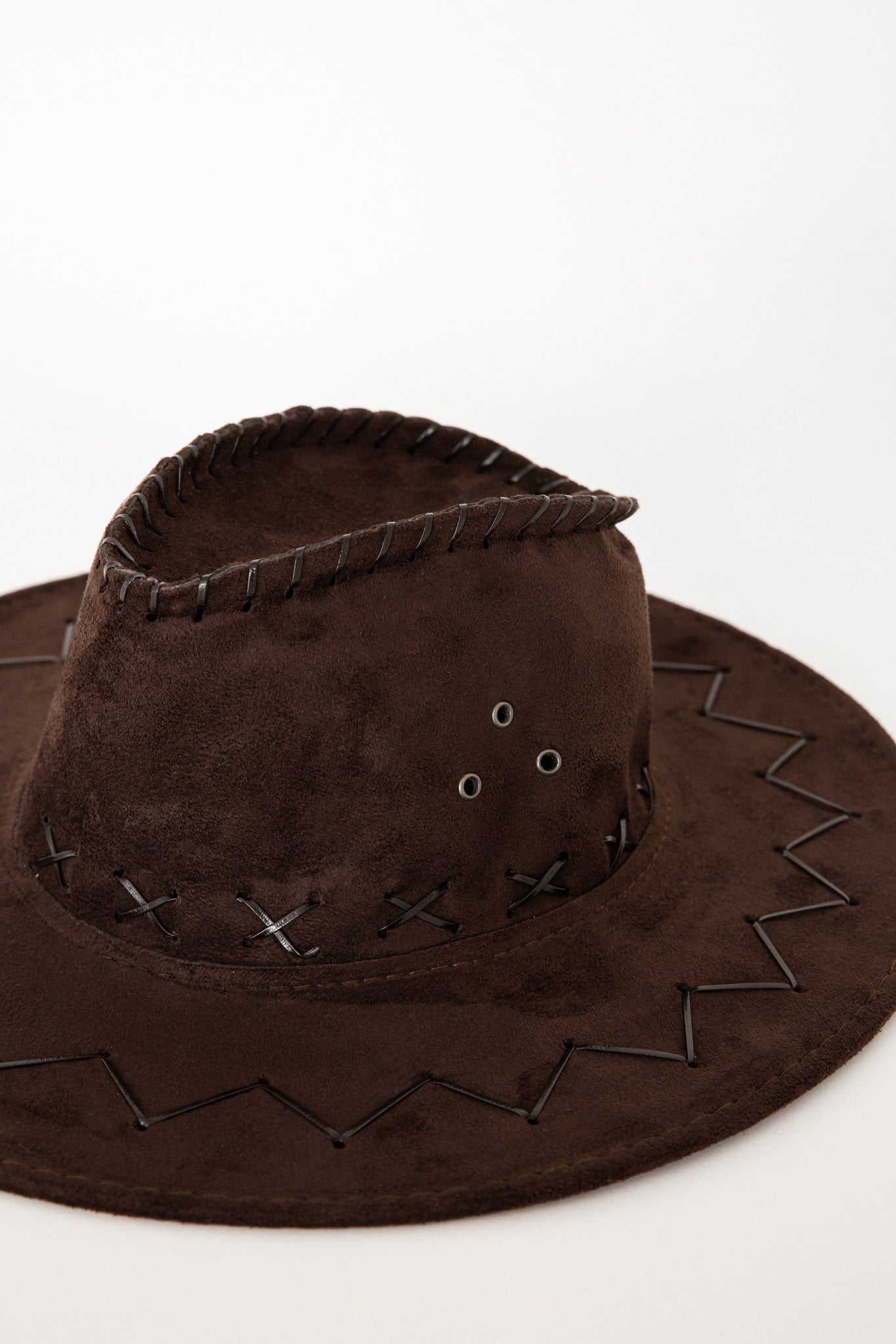 Indi Blanket Stitch Cowboy Hat Brown by Selfie Leslie Australia