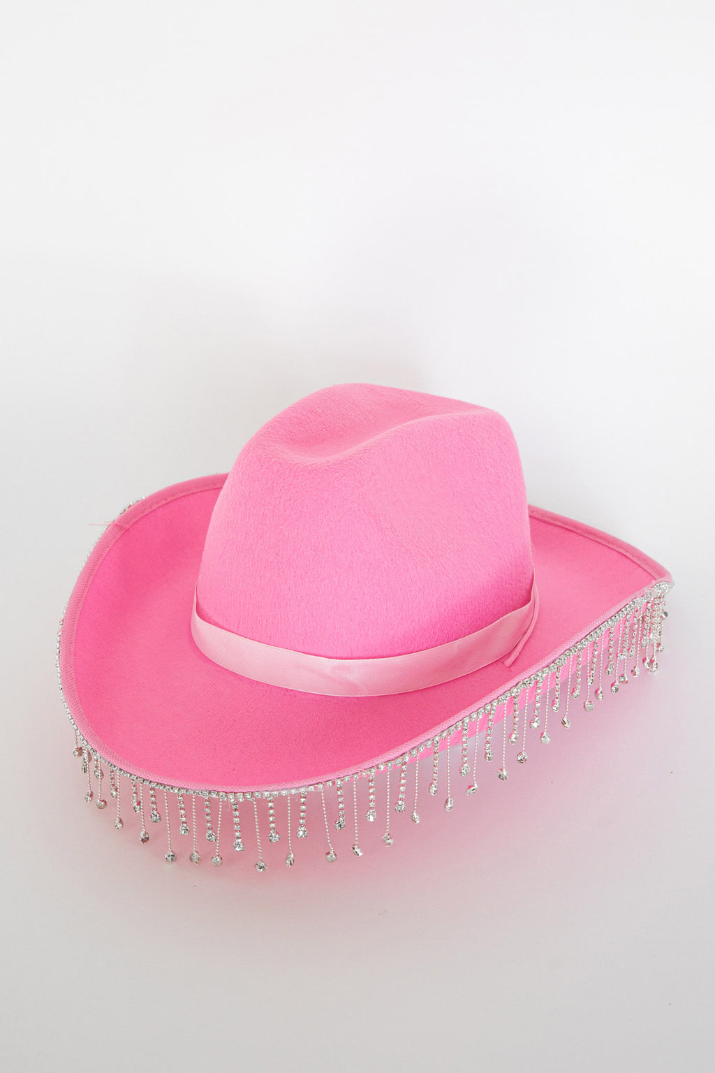 Dolly Diamante Fringe Cowboy Hat Pink by Selfie Leslie Australia