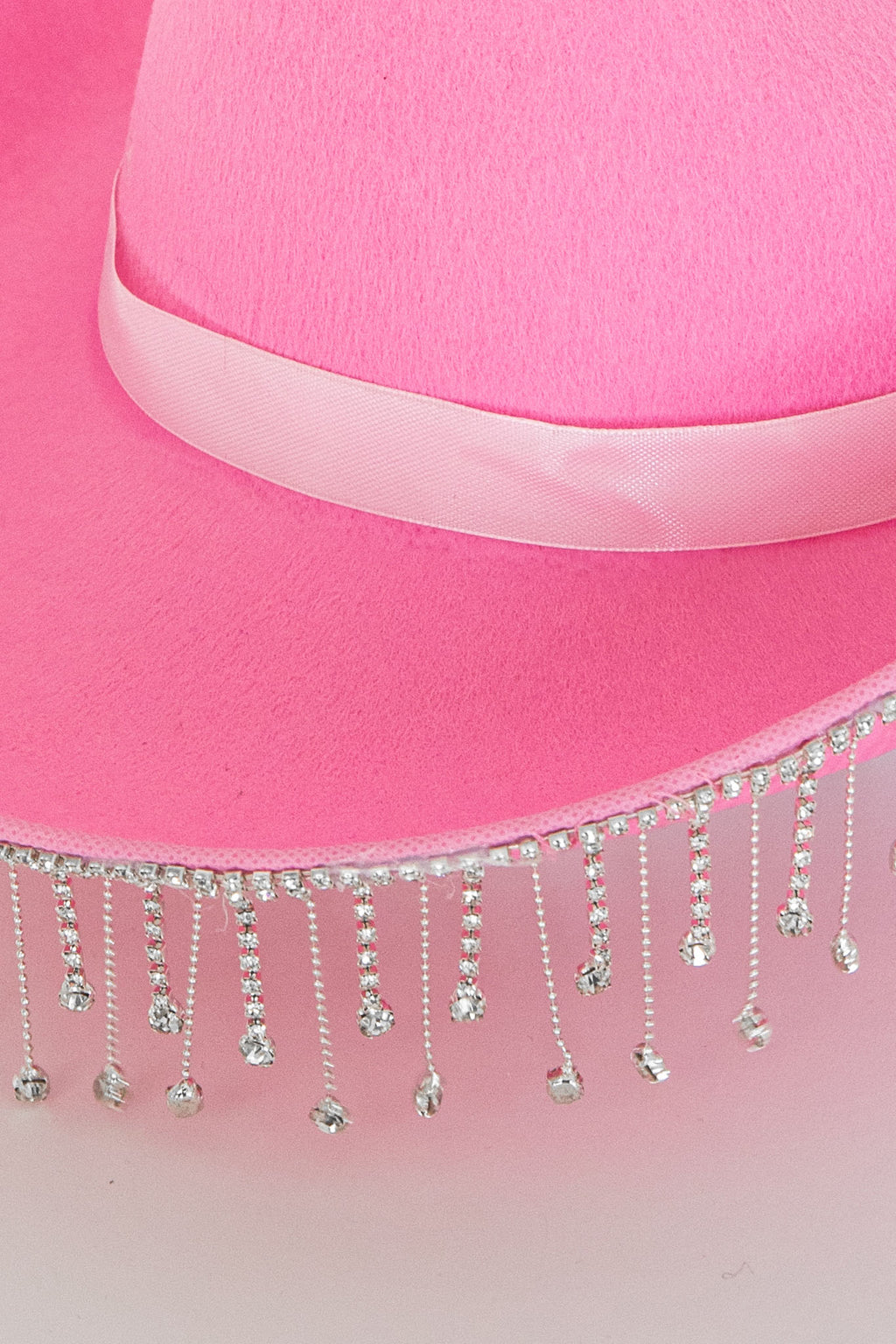 Dolly Diamante Fringe Cowboy Hat Pink by Selfie Leslie Australia