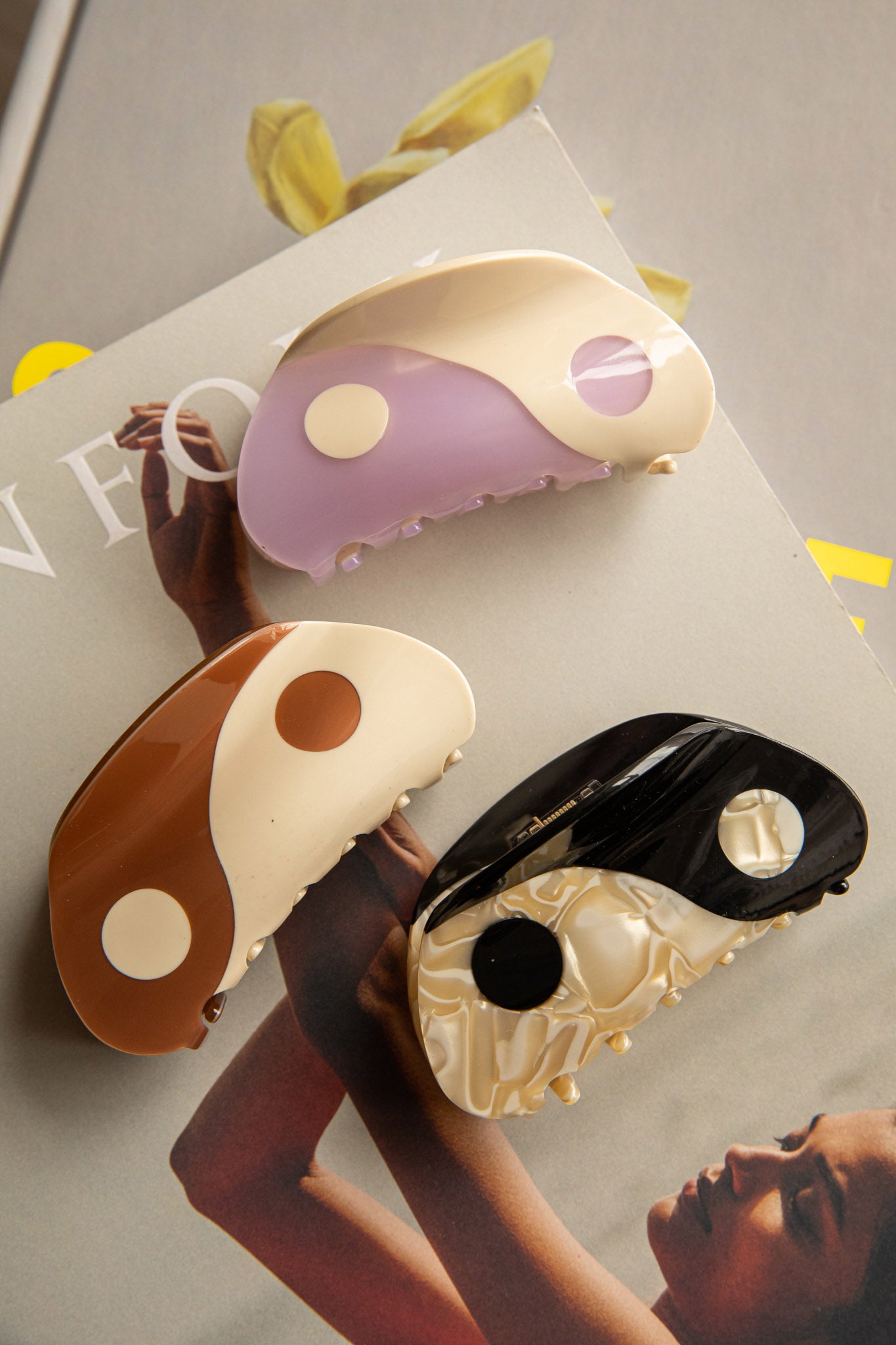 Yin Yang Hair Clip Purple by Selfie Leslie Australia