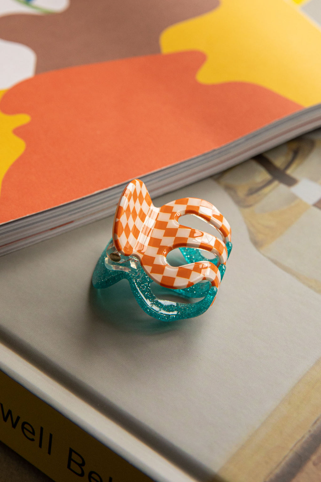 Anita Two-Side Hair Clip Blue/Orange by Selfie Leslie Australia