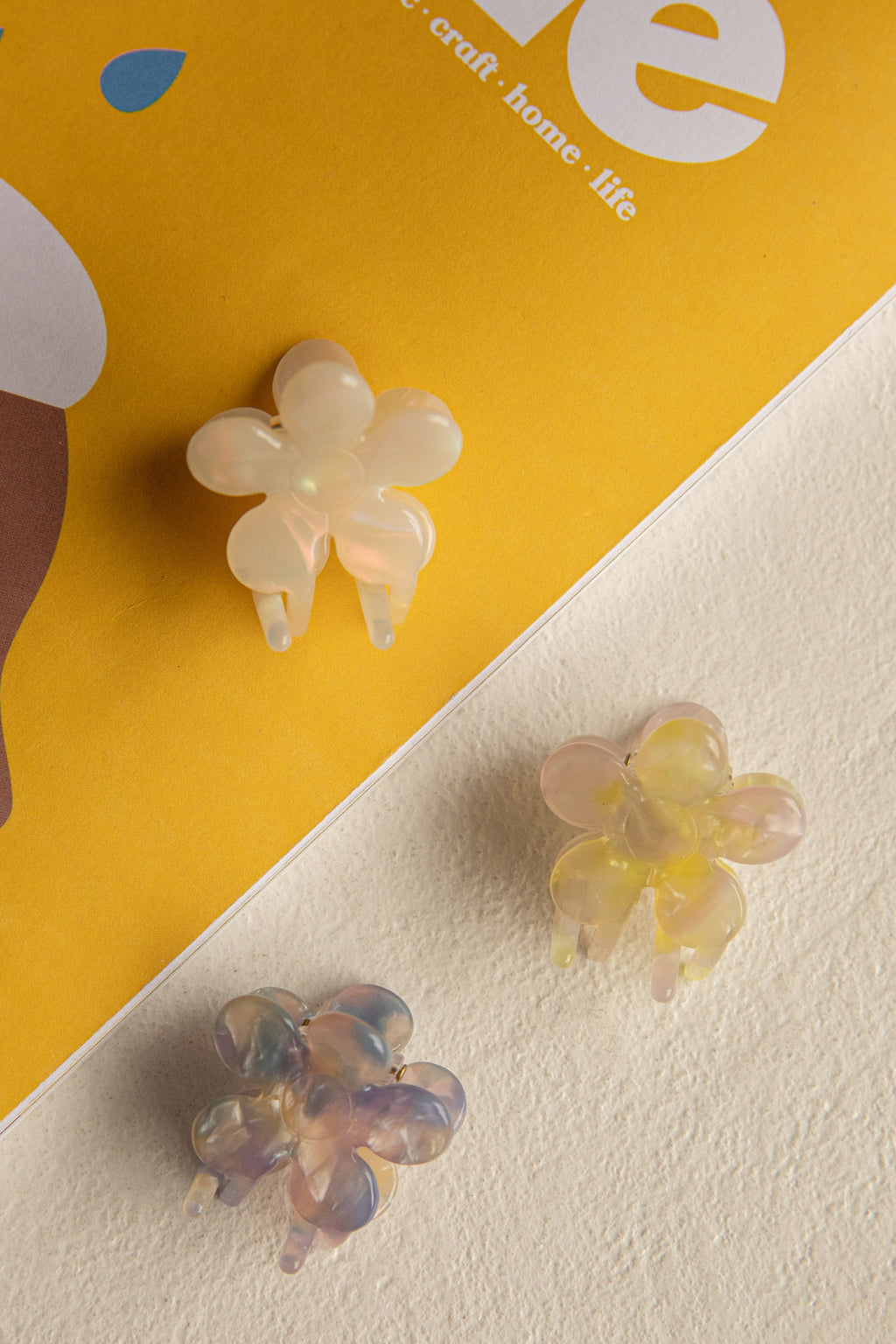 Blossom Flower Hair Clip Yellow by Selfie Leslie Australia