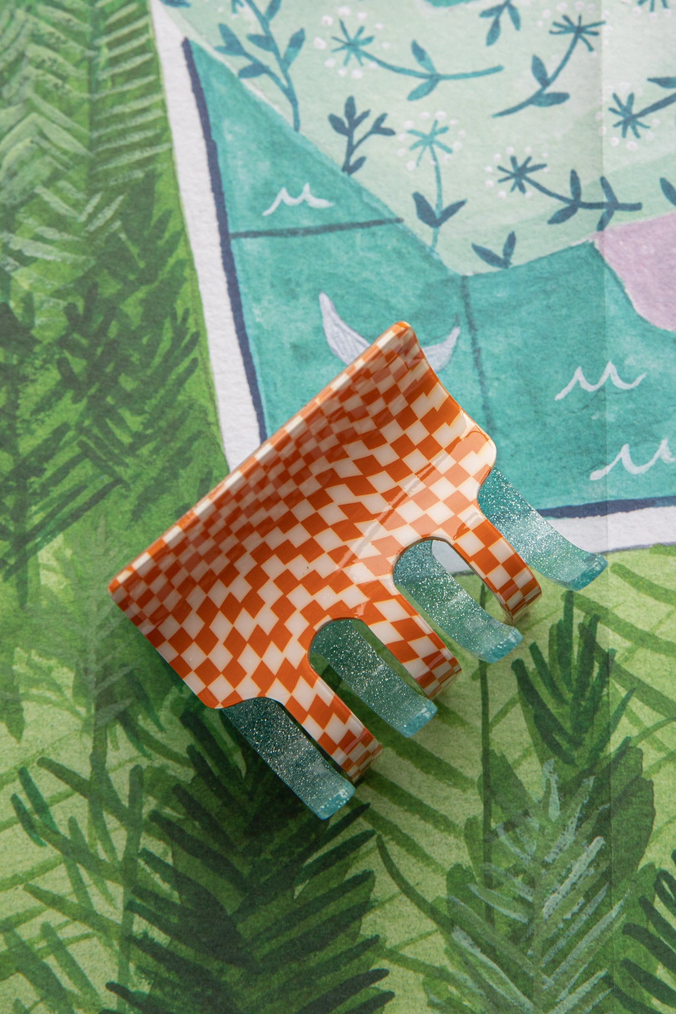 Retro Two-Side Hair Clip Orange by Selfie Leslie Australia