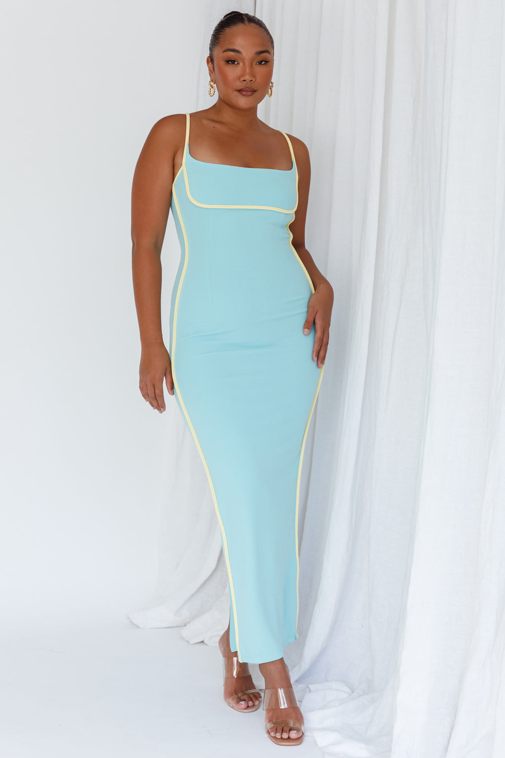chinese dress ladies Sunny Coast Piping Trim Maxi Dress Peppermint– Selfie Leslie Australia