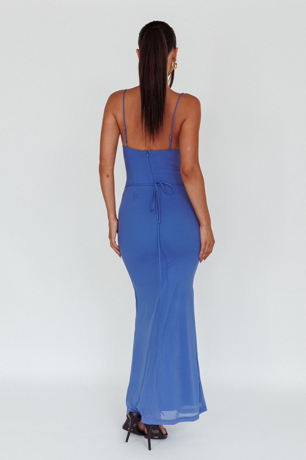 Teava Laced Waist Maxi Dress Blue by Selfie Leslie Australia