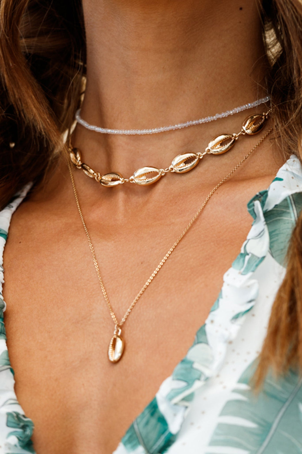 Misty Clear Crystal Bead Necklace by Selfie Leslie