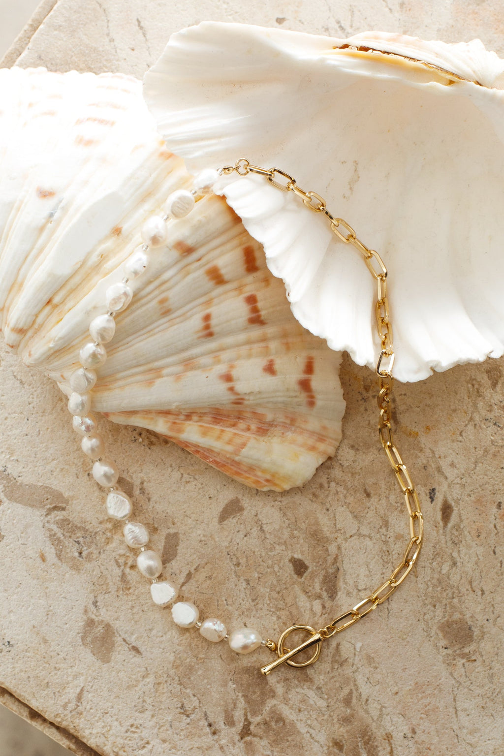 Piper Faux Pearl Necklace Gold by Selfie Leslie