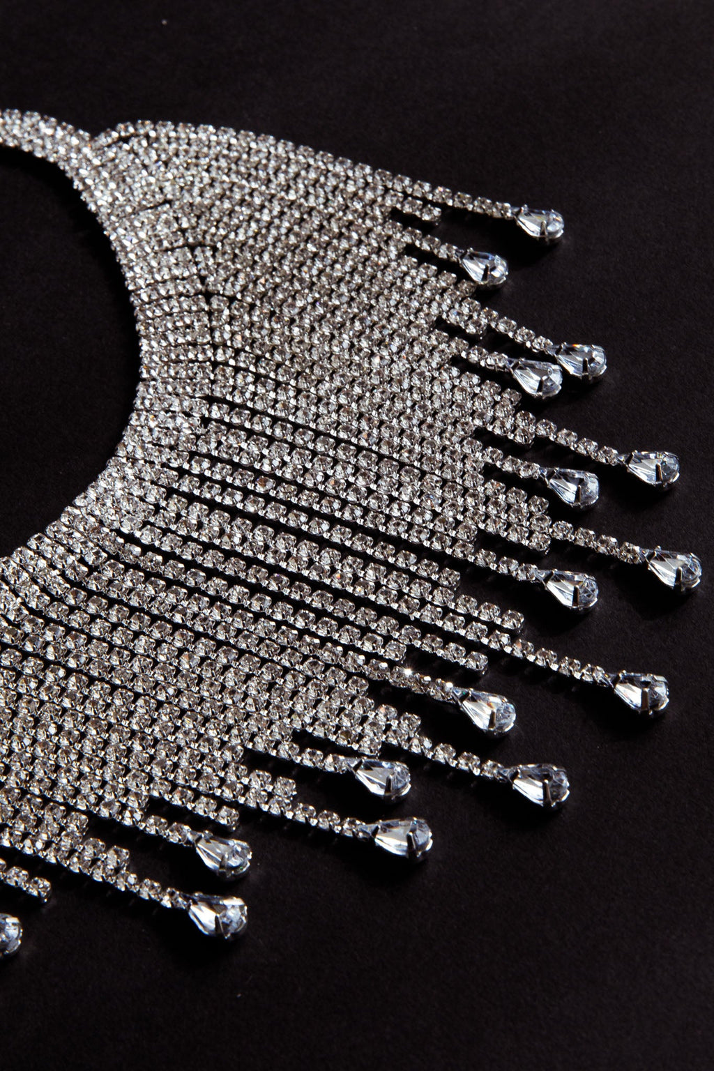Isadora Cascade Crystal Necklace Silver by Selfie Leslie