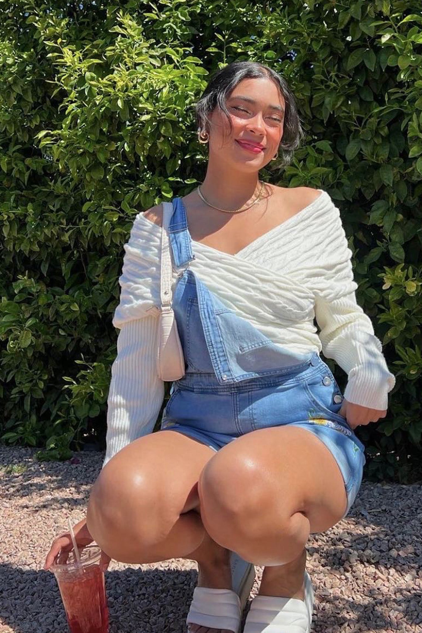 Heartstopper Off-Shoulder Wrap Knit Top Cream by Selfie Leslie