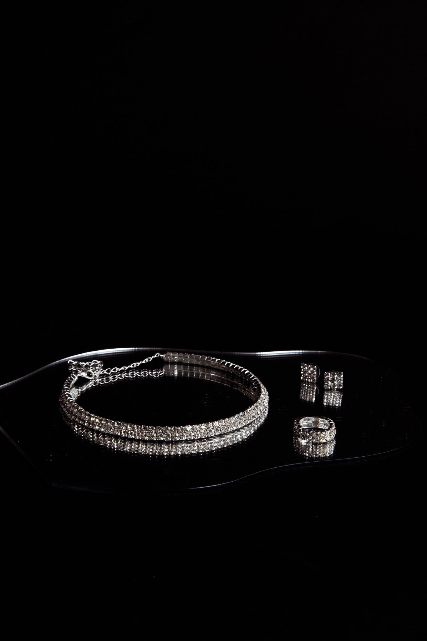 Suite Life Diamante Earrings, Ring and Necklace Set by Selfie Leslie