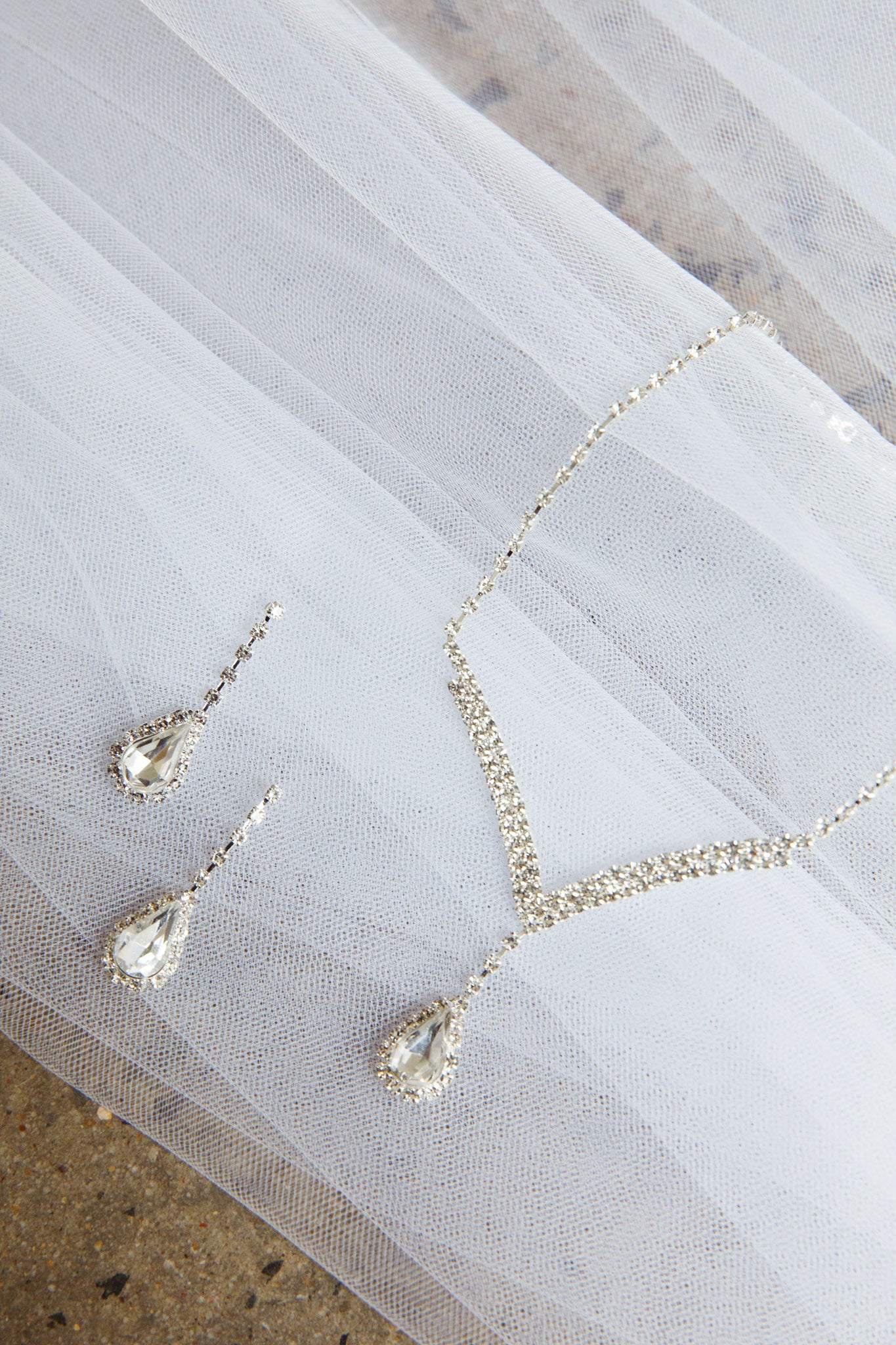 Melissa Diamante Necklace and Earrings Set Silver by Selfie Leslie Australia