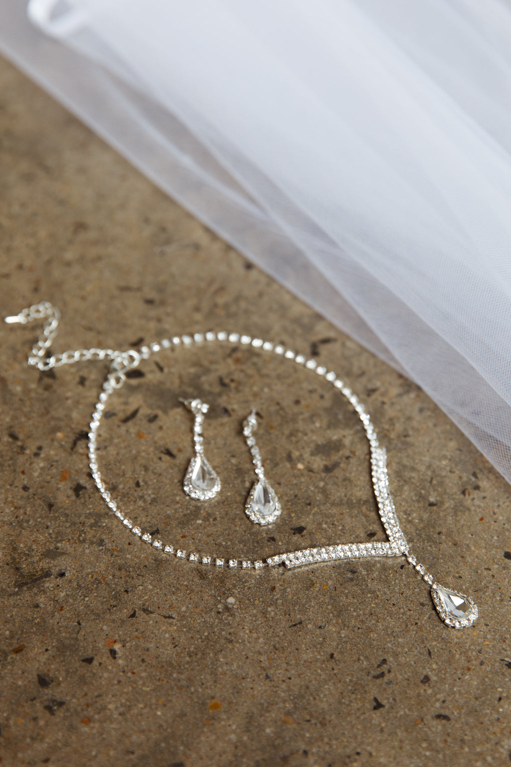 Melissa Diamante Necklace and Earrings Set Silver by Selfie Leslie Australia