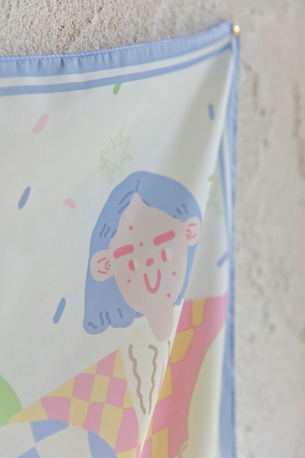 Positano Printed Square Scarf Blue by Selfie Leslie Australia