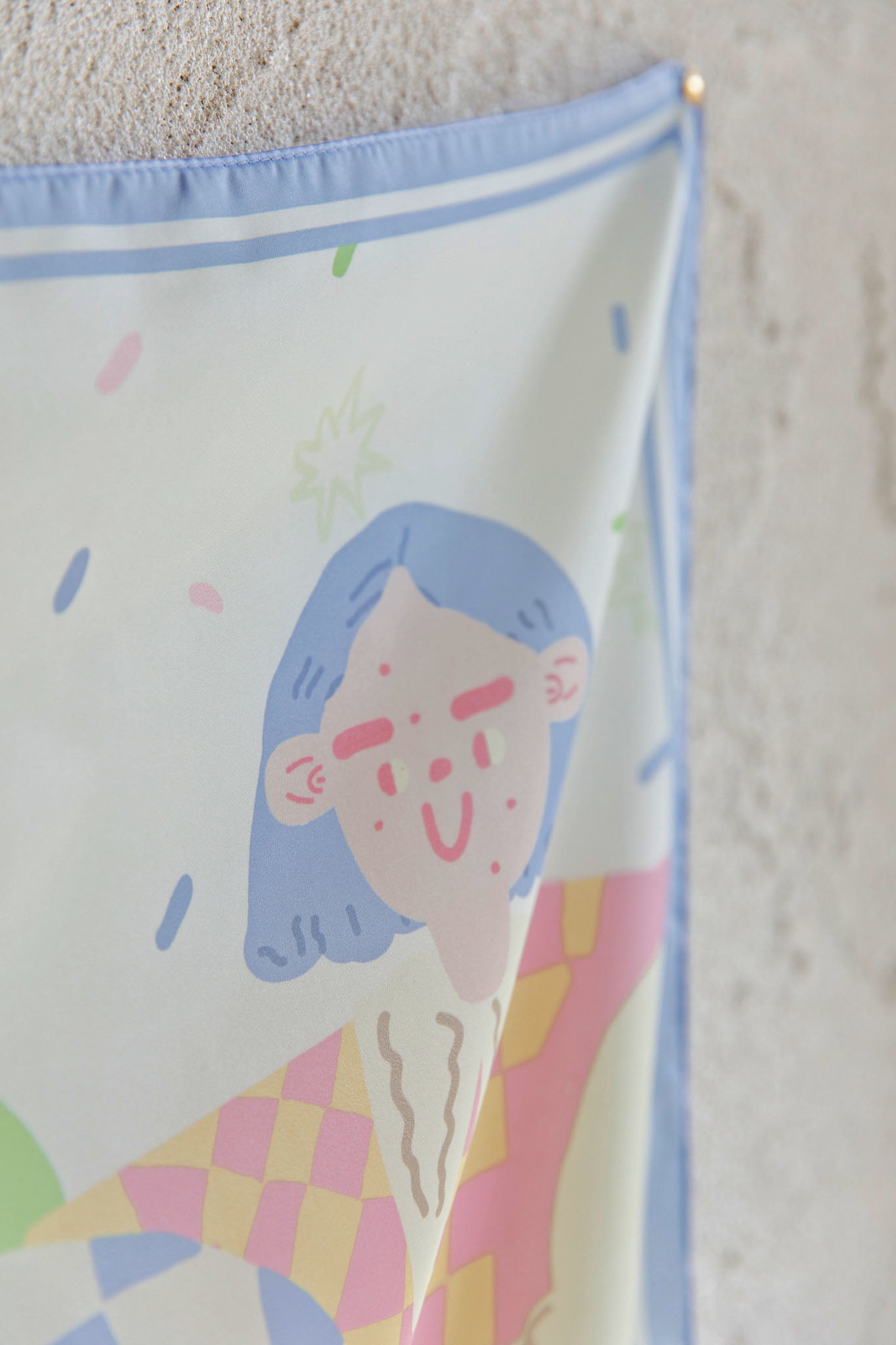 Positano Printed Square Scarf Blue by Selfie Leslie Australia