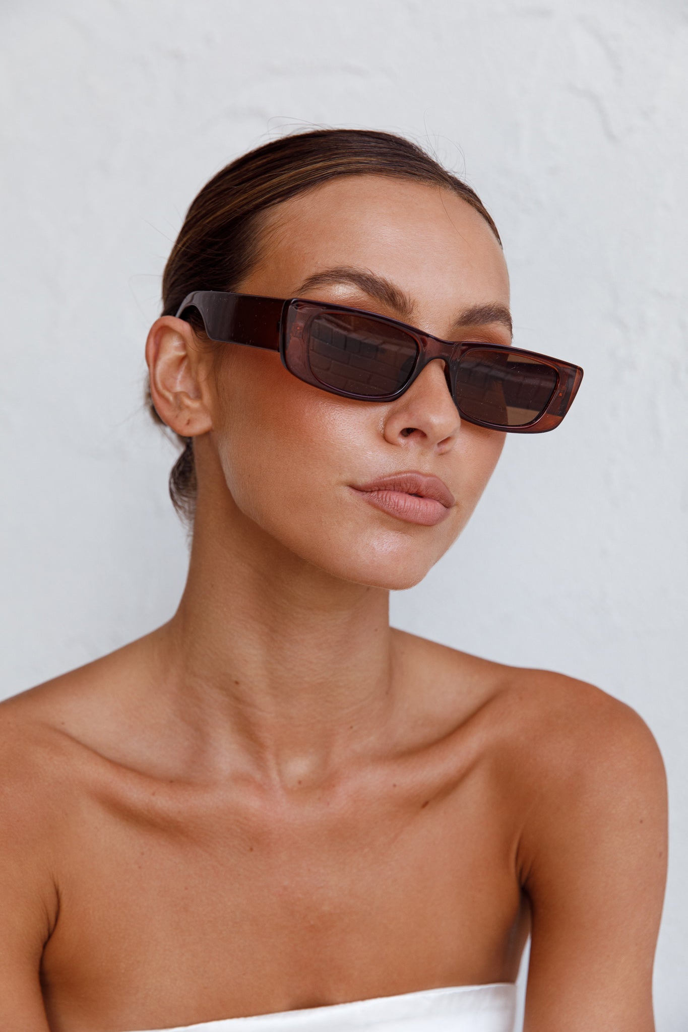 Hacker Classic 90's Square Frame Sunglasses Tea by Selfie Leslie Australia