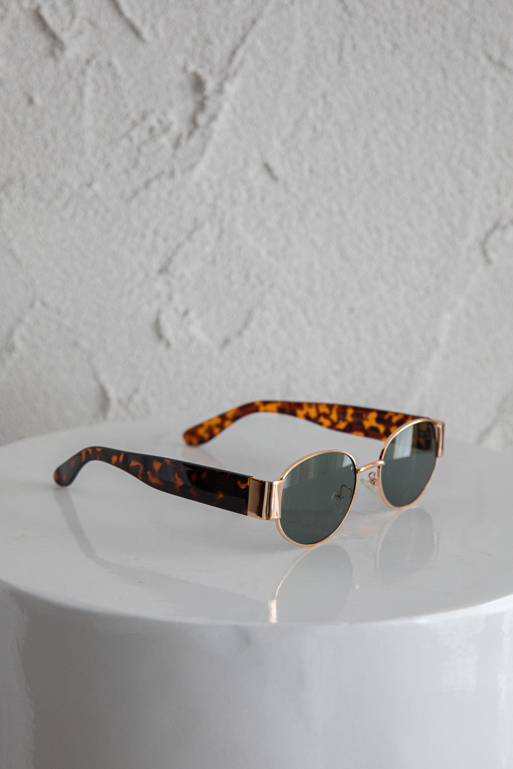 Germa Oval Metal Sunglasses Tort by Selfie Leslie Australia