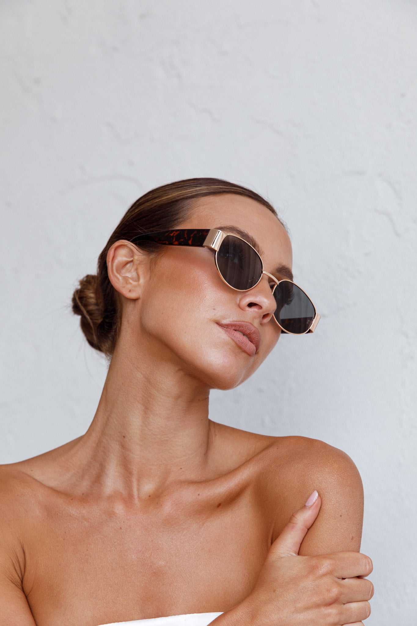 Germa Oval Metal Sunglasses Tort by Selfie Leslie Australia