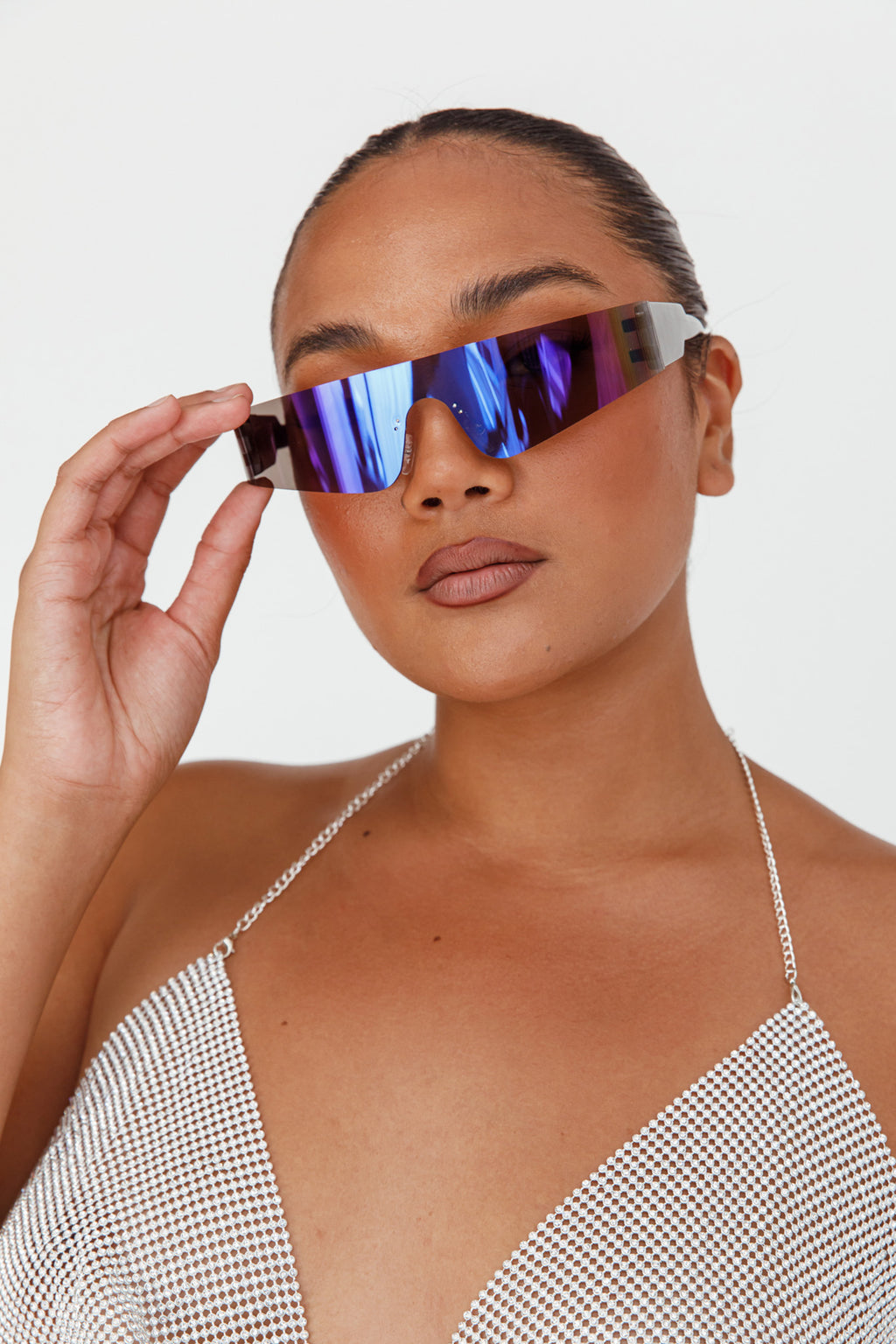 Riptide Oval Sunglasses Purple by Selfie Leslie Australia