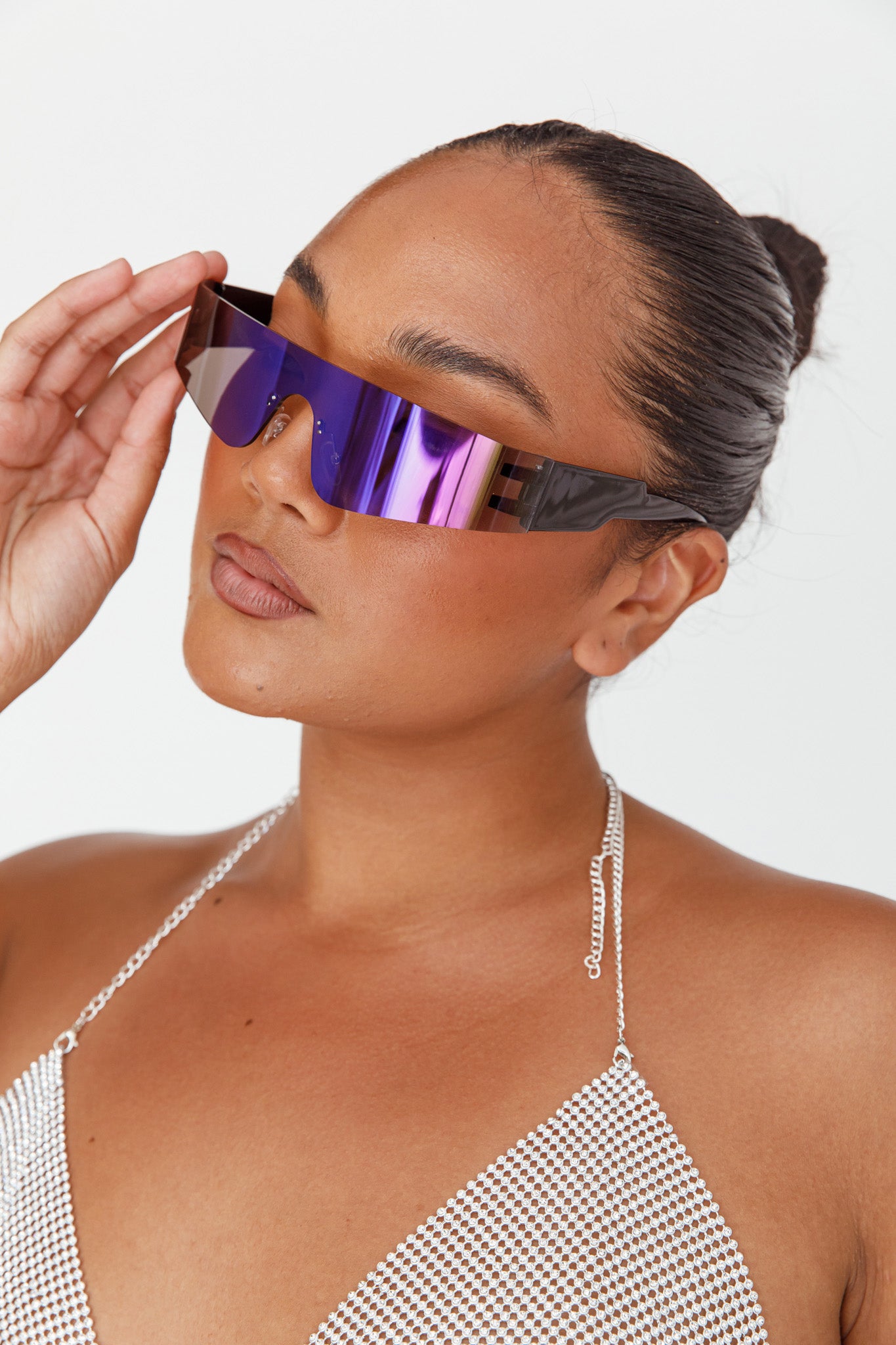 Riptide Oval Sunglasses Purple by Selfie Leslie Australia