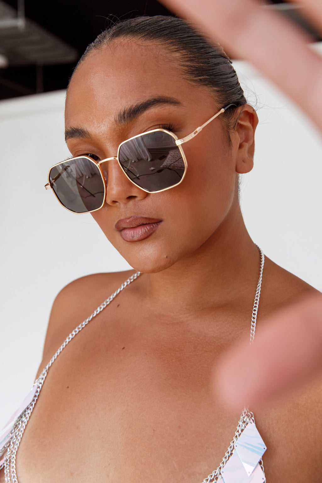 Sahara Aviator Sunglasses Black by Selfie Leslie Australia