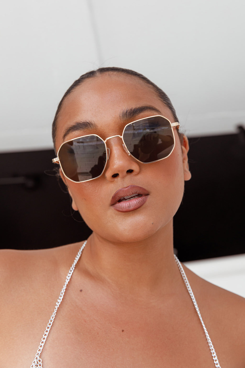 Sahara Aviator Sunglasses Black by Selfie Leslie Australia