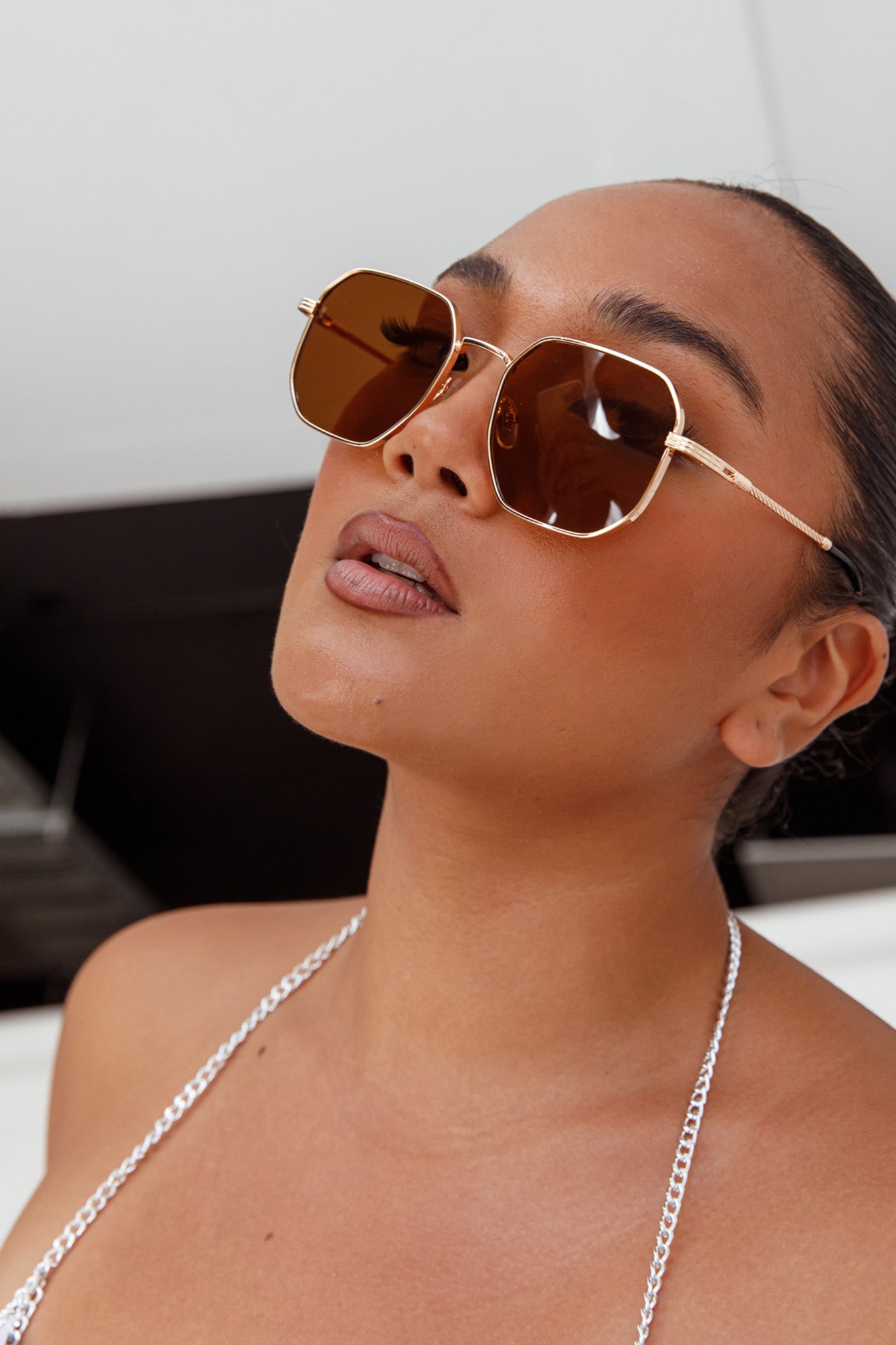 Sahara Aviator Sunglasses Tea by Selfie Leslie Australia