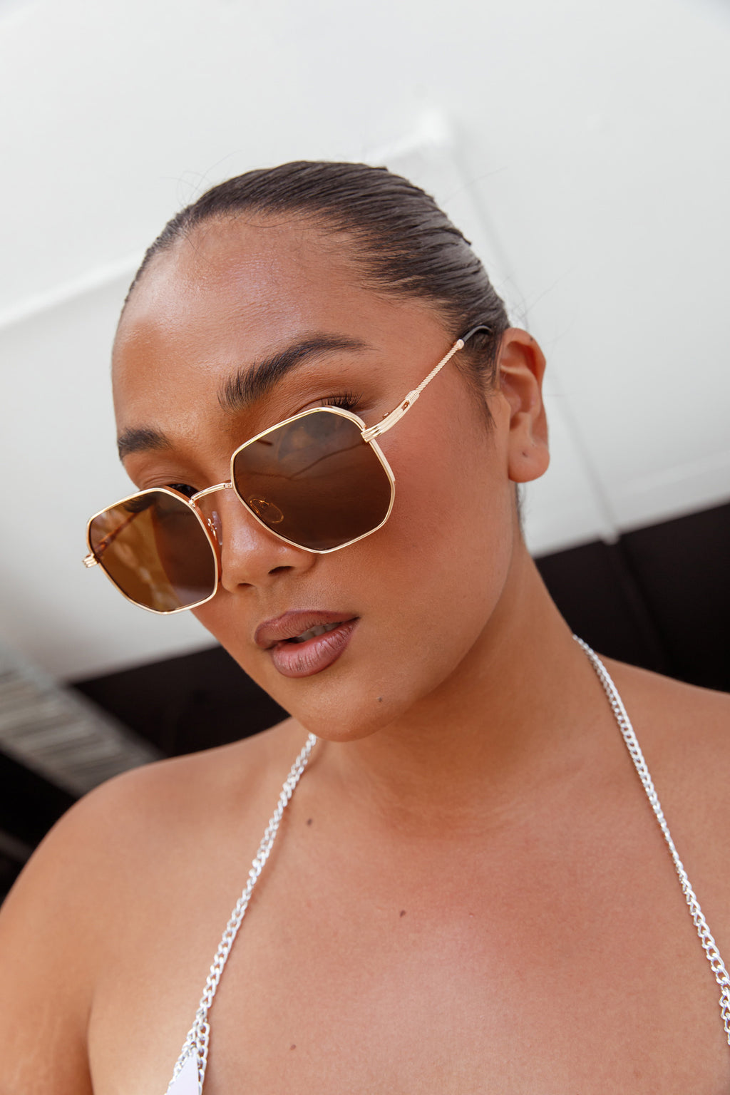 Sahara Aviator Sunglasses Tea by Selfie Leslie Australia