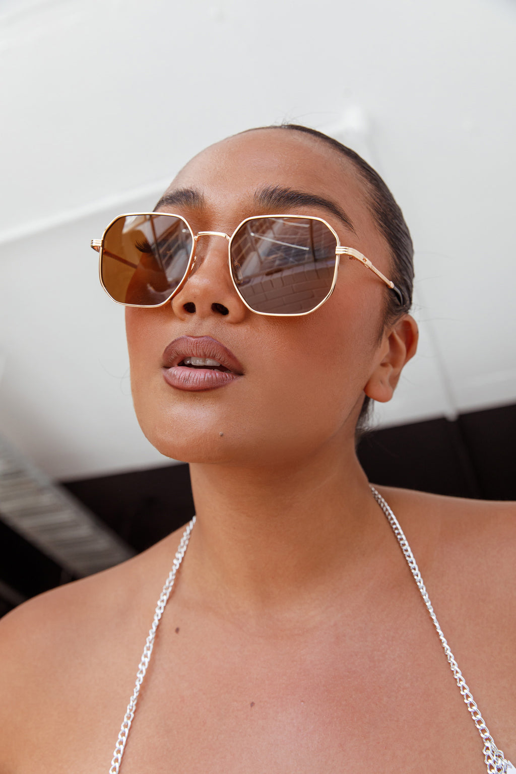 Sahara Aviator Sunglasses Tea by Selfie Leslie Australia