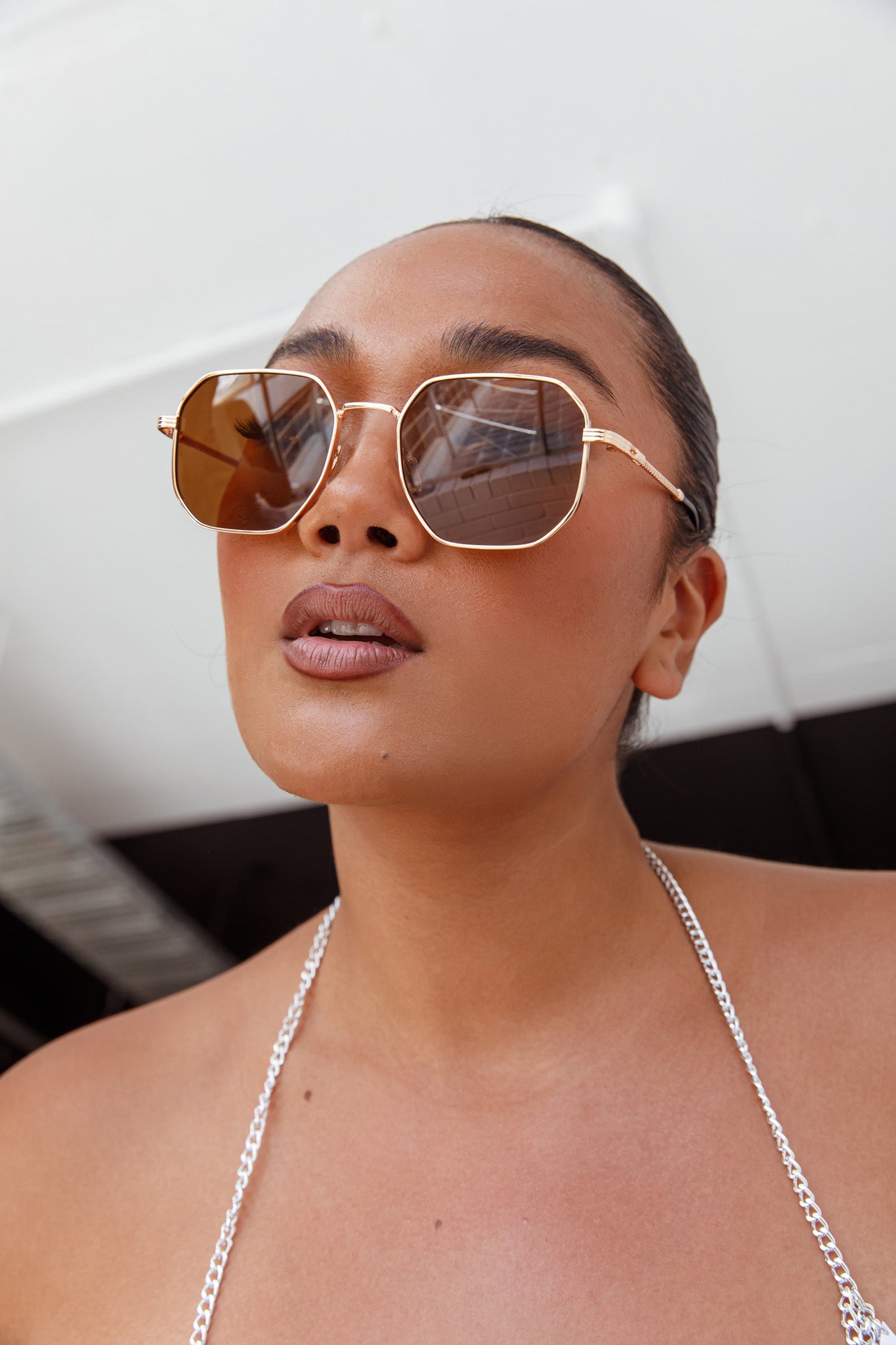 Sahara Aviator Sunglasses Tea by Selfie Leslie Australia
