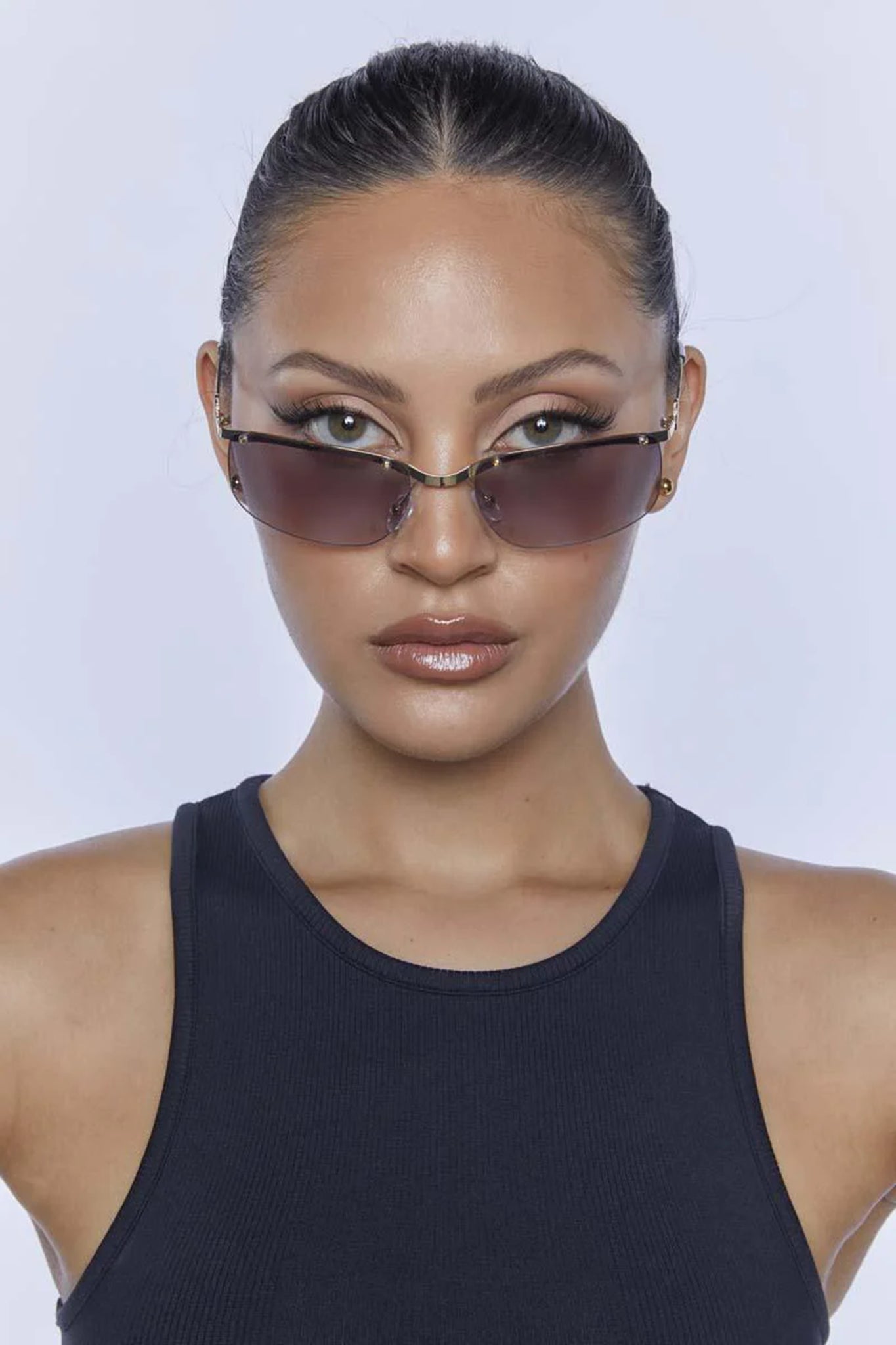 Peta And Jain Metal Mono Lens Sunglasses Gold by Selfie Leslie Australia