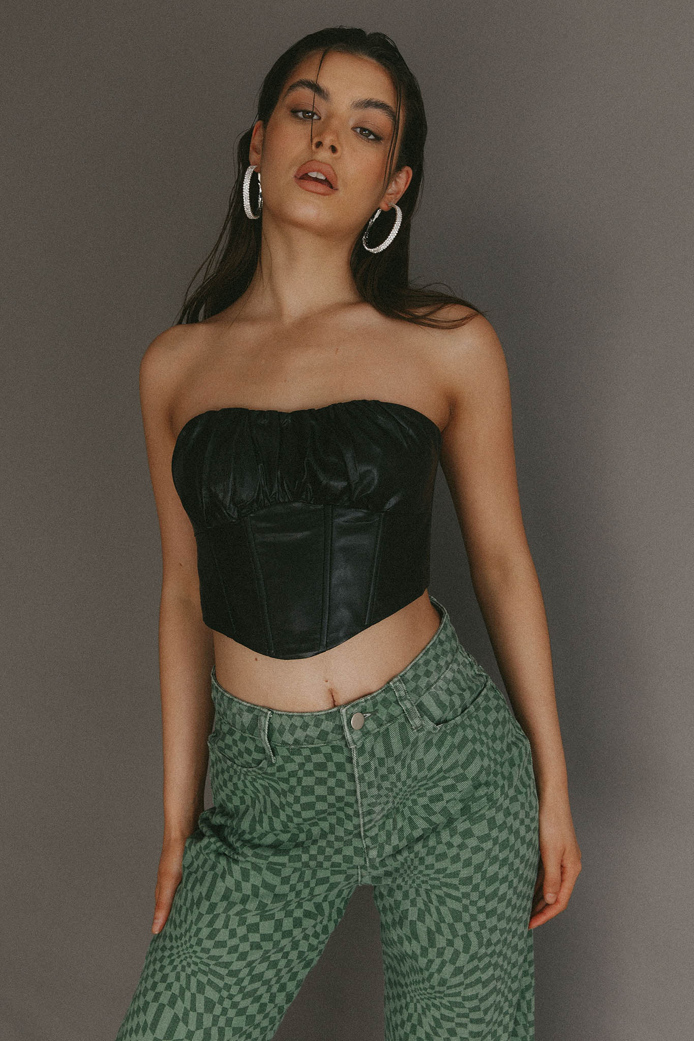 Erikah Strapless Corset Crop Top Black by Selfie Leslie Australia