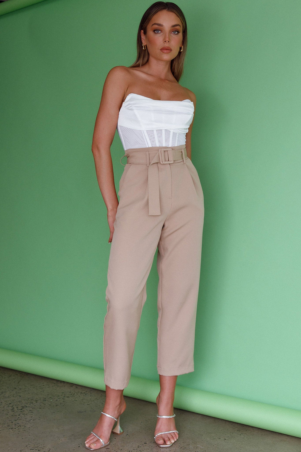 Chance Encounter Straight Leg Pants Latte by Selfie Leslie