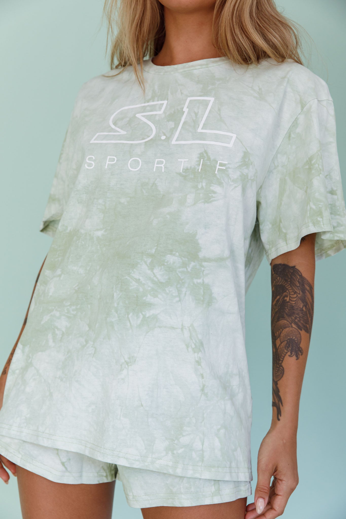 Cruise Control Tie Dye Shorts Green by Selfie Leslie Australia