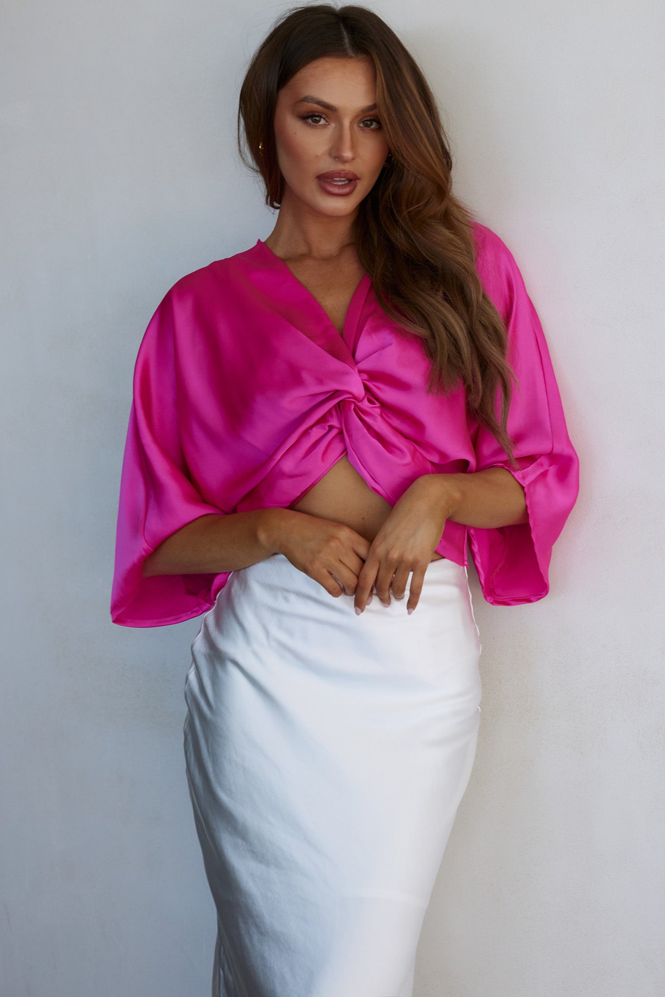 Casablanca Twist Top Fuchsia by Selfie Leslie