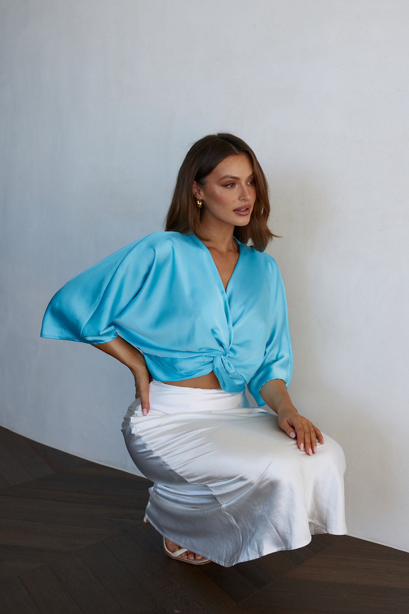 Casablanca Twist Top Neon Blue by Selfie Leslie Australia
