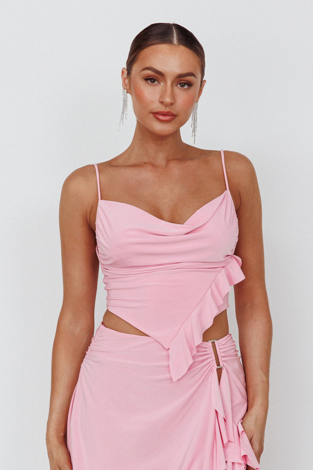 Such A Tease Cowl Neck Crop Top Pink by Selfie Leslie Australia
