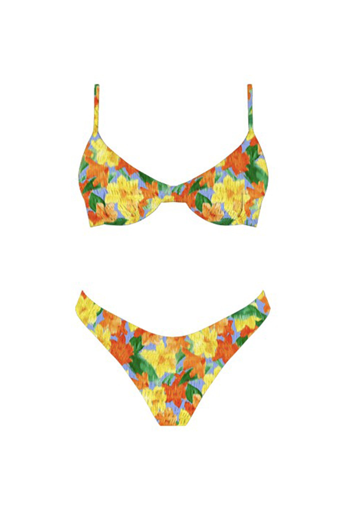 Martinique Shirred Bikini Bottom Tropical by Selfie Leslie Australia