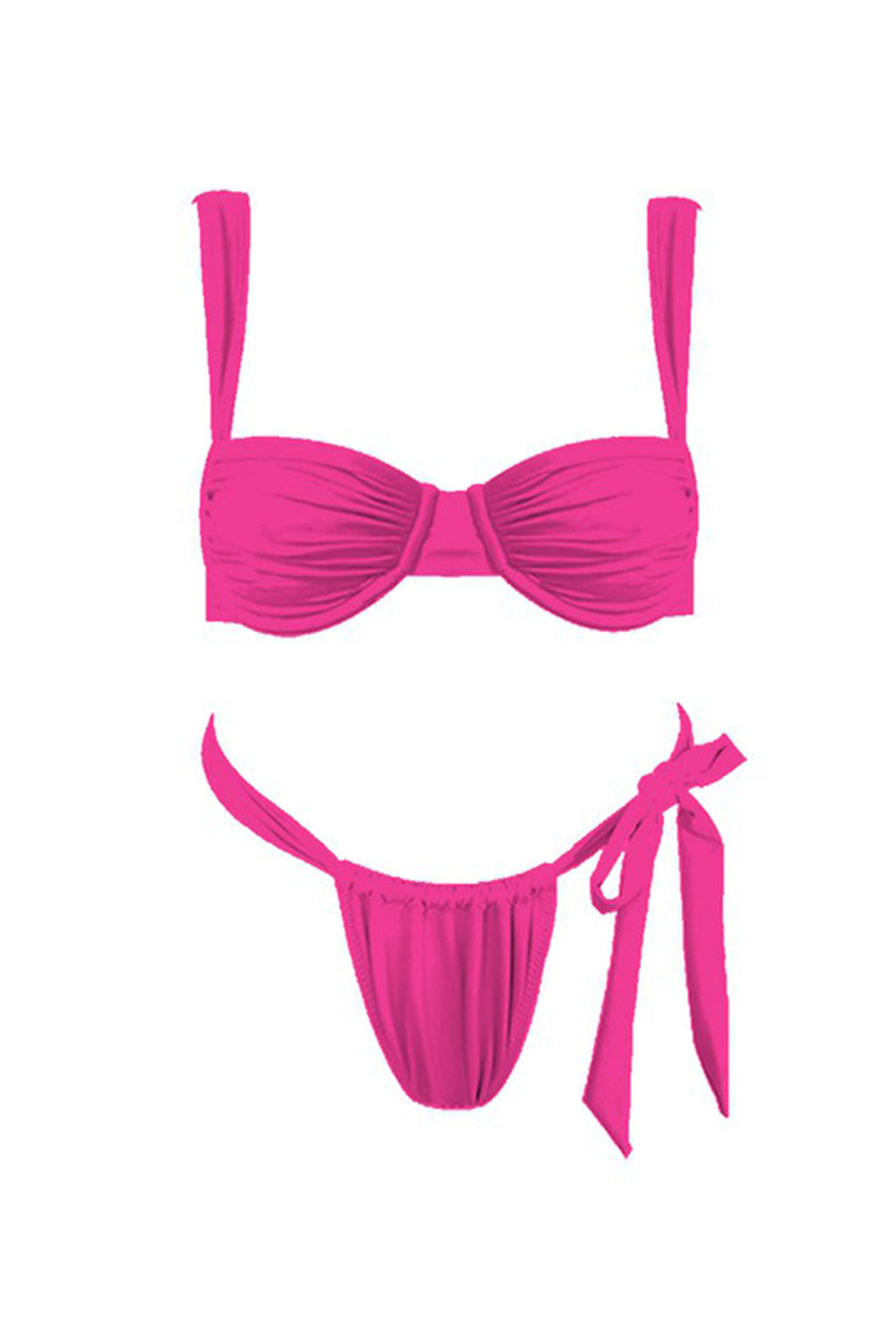 Malibu Gathered Bikini Top Fuchsia by Selfie Leslie Australia